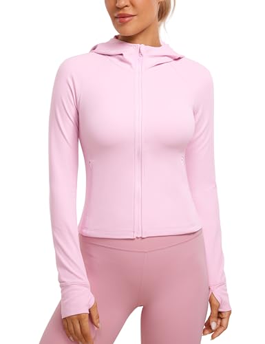 CRZ YOGA Womens Butterluxe Full Zip Workout Hoodie Jackets Slim